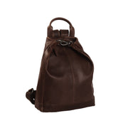 Brown Leather Backpack Saar, front view