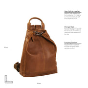 Cognac Leather Backpack Saar, detail view 6