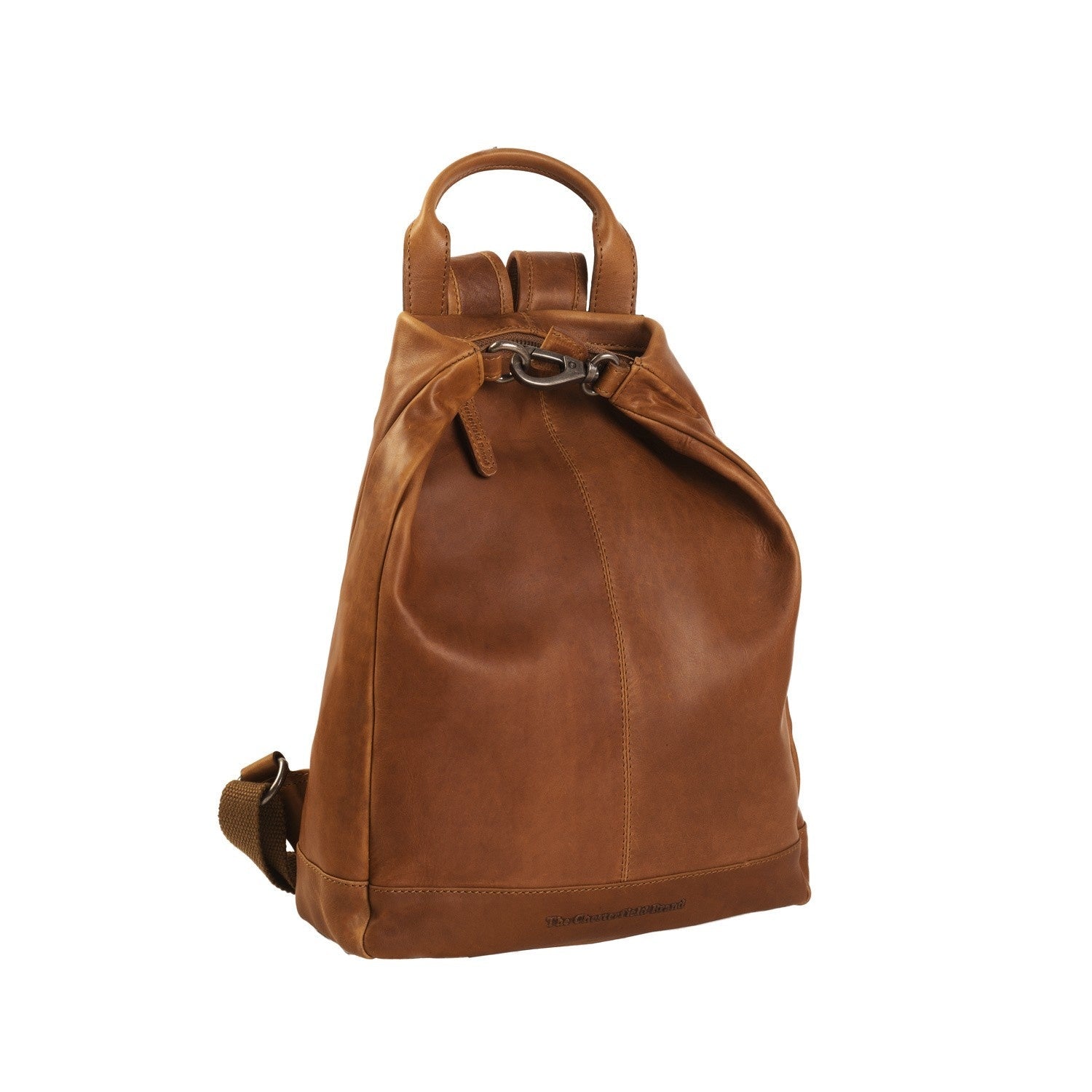 Cognac Leather Backpack Saar, front view