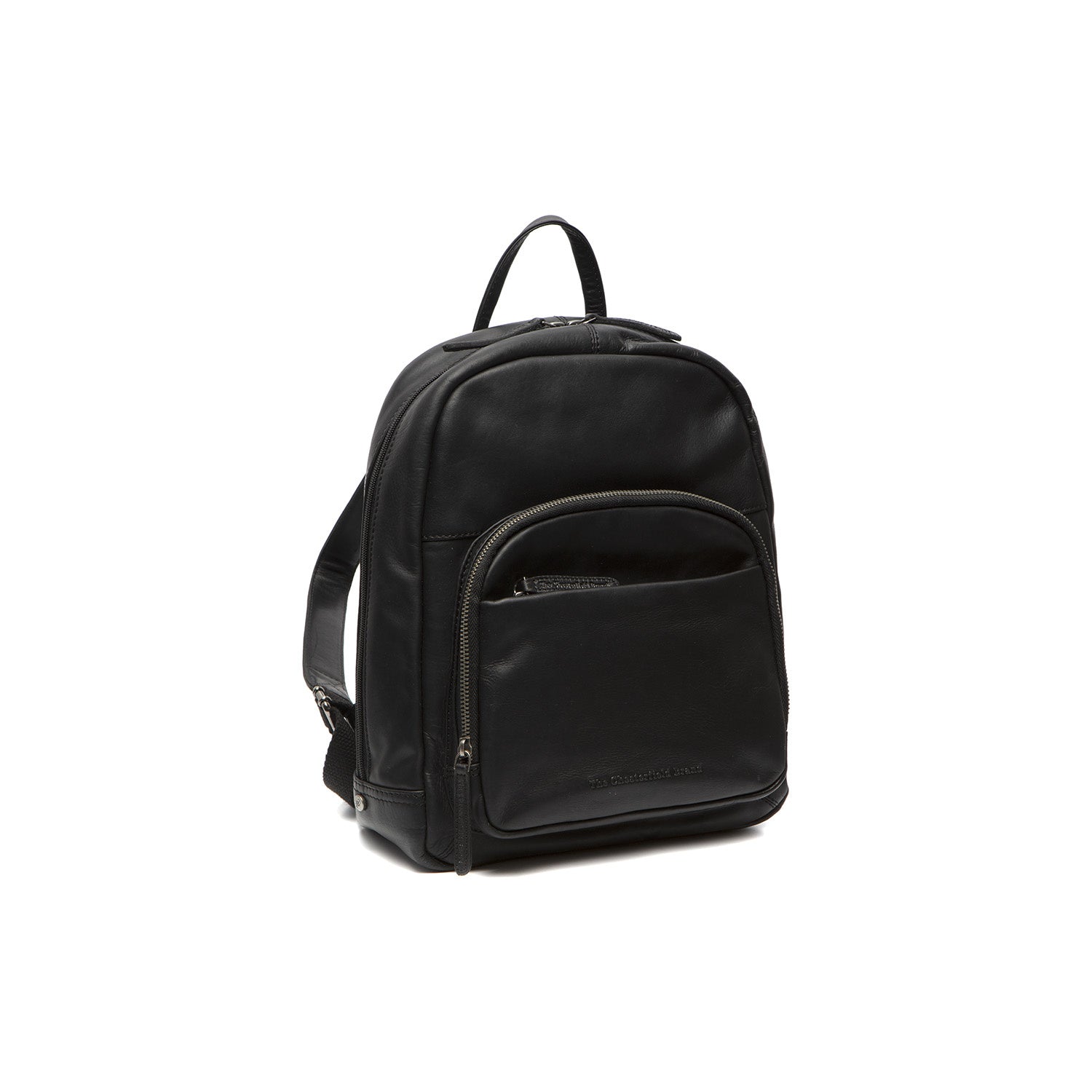 Black Leather Backpack Santana, front view
