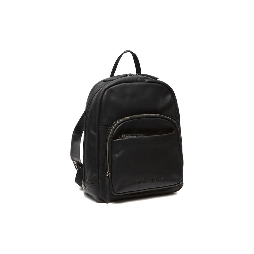 Black Leather Backpack Santana, front view