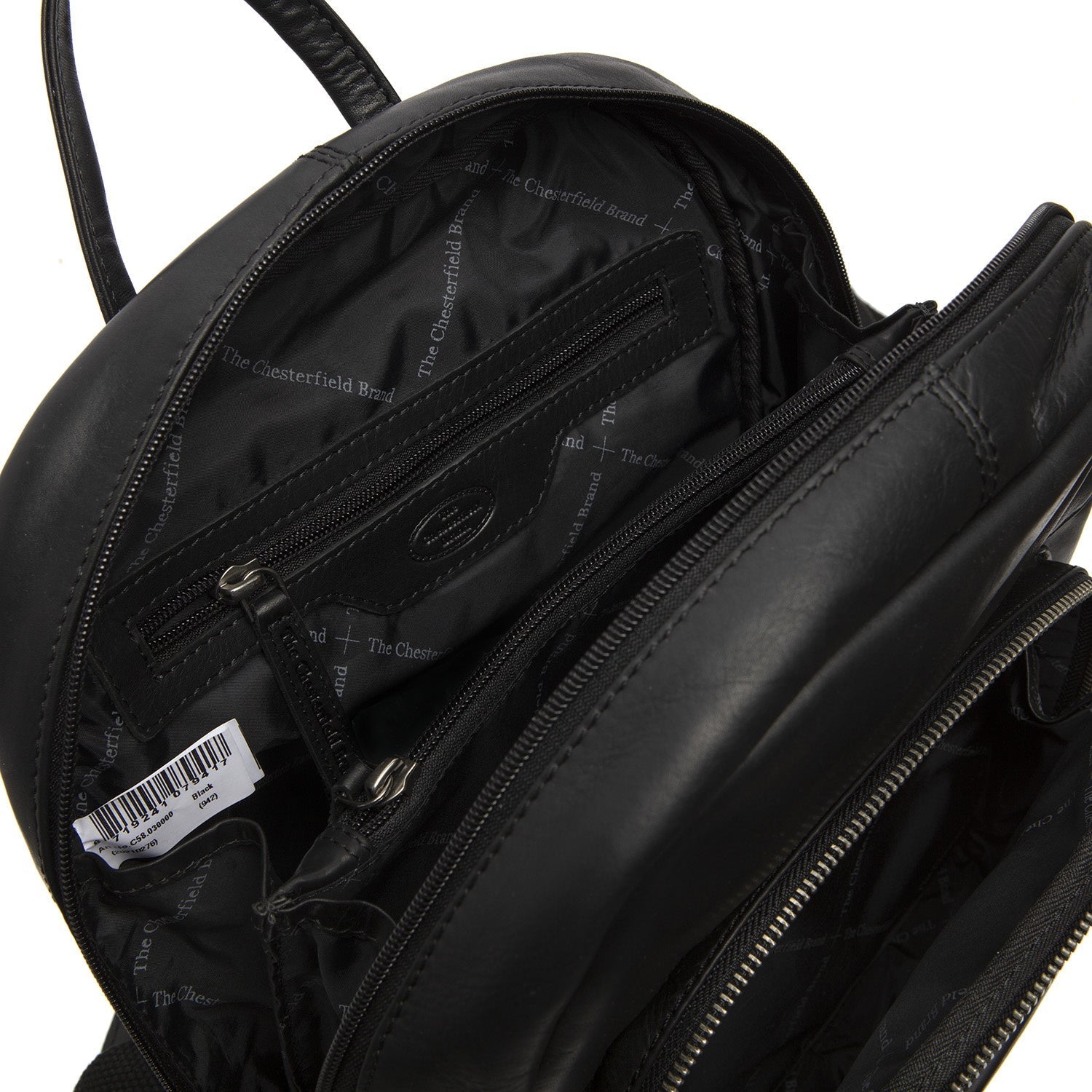 Black Leather Backpack Santana, product view 2