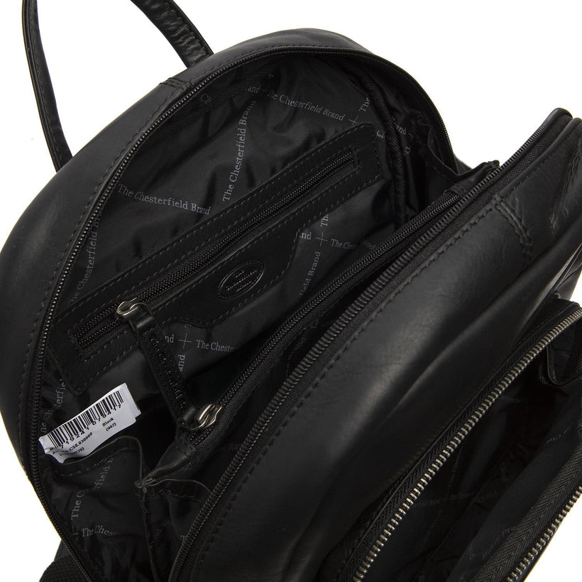 Black Leather Backpack Santana, front view