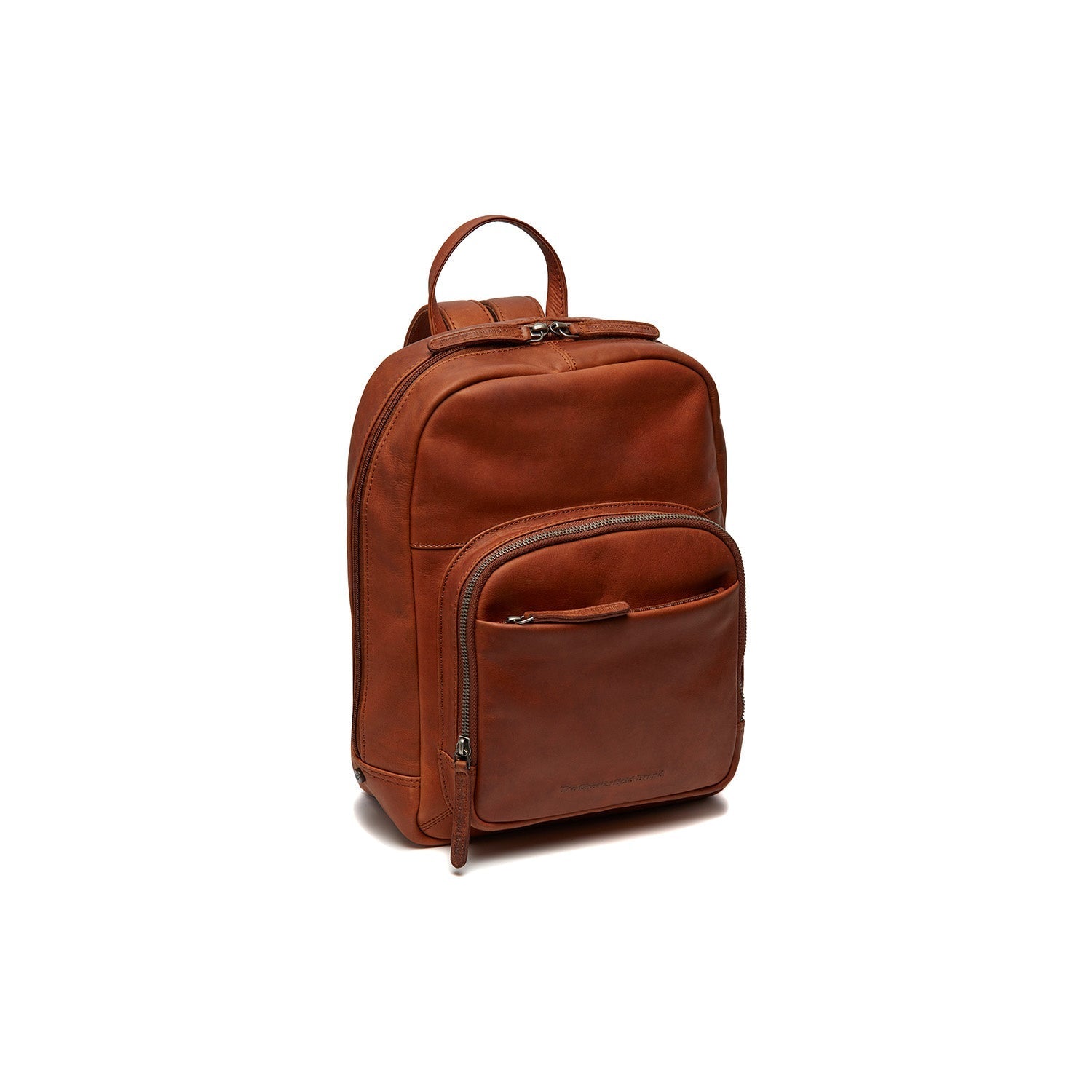 Cognac Leather Backpack Santana, front view