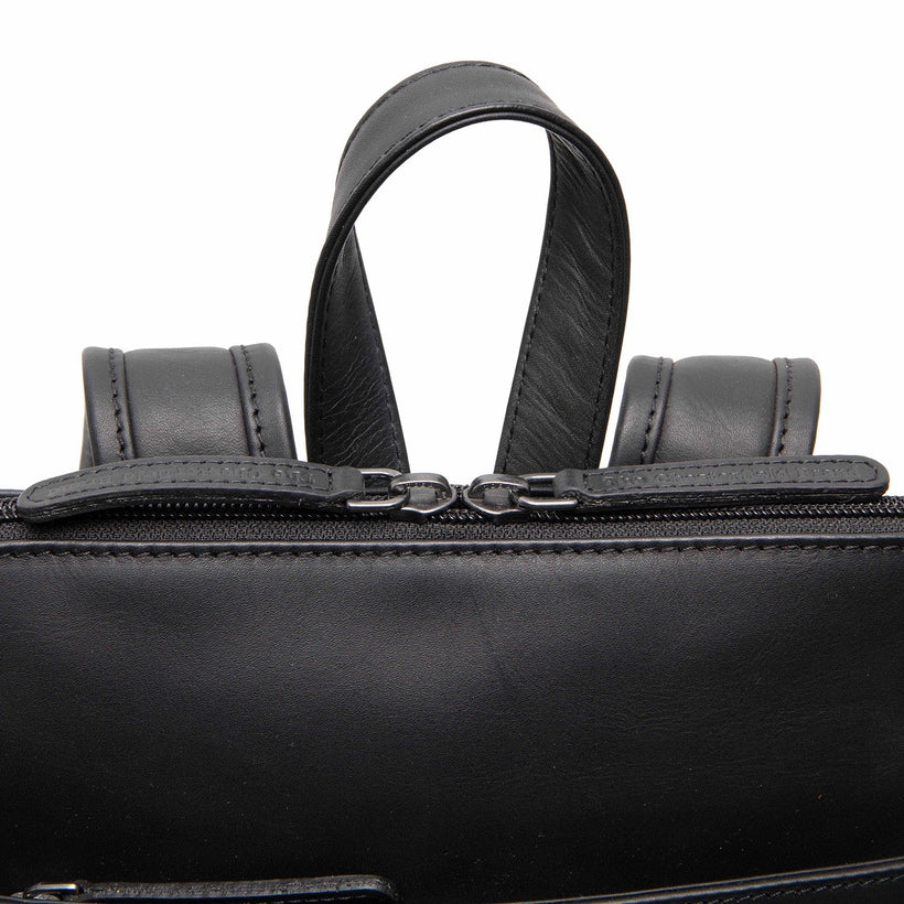 Black Leather Backpack Tigris, front view