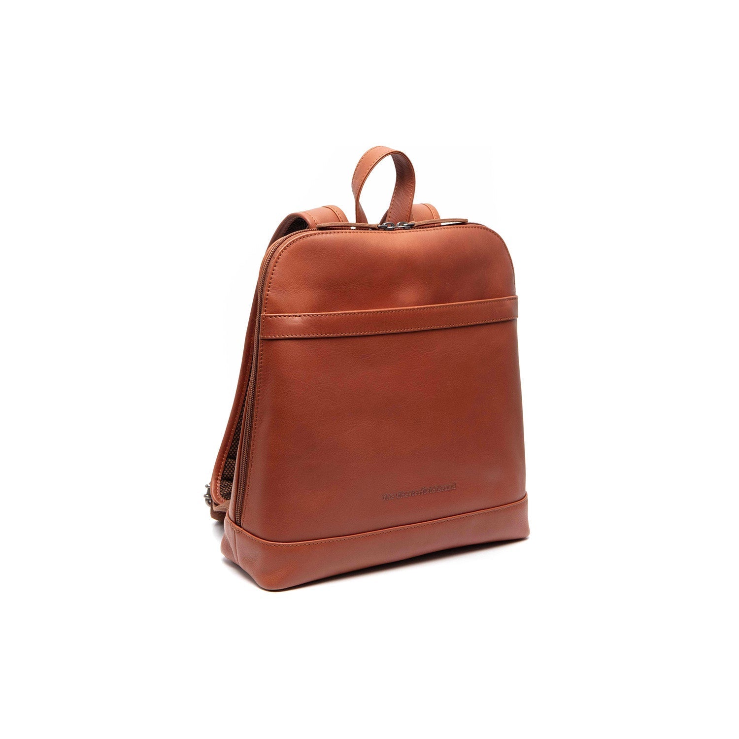 Cognac Leather Backpack Tigris, front view