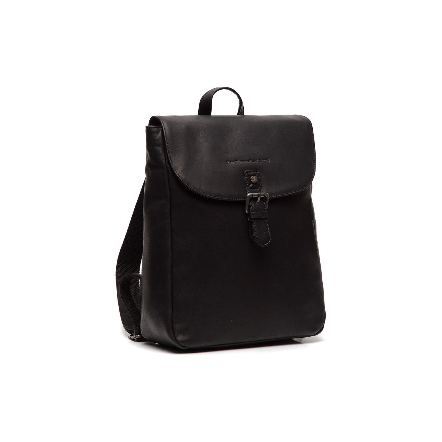 Black Leather Backpack Vermont, front view