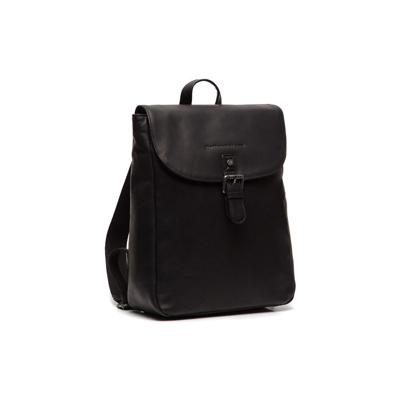 Black Leather Backpack Vermont, front view