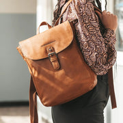 Cognac Leather Backpack Vermont, product view 3