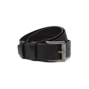 Black Leather Belt Aayden, front view