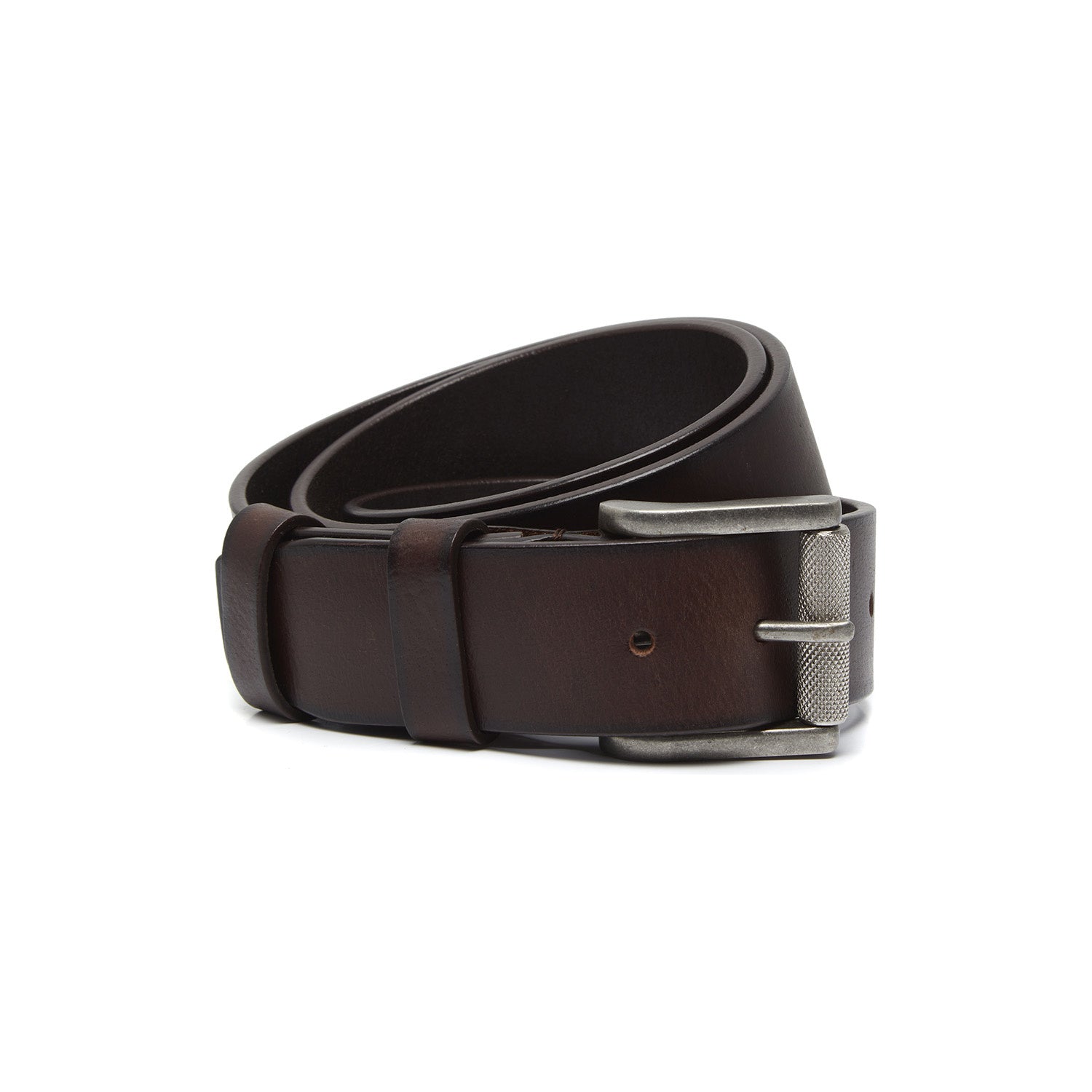 Brown Leather Belt Aayden, front view