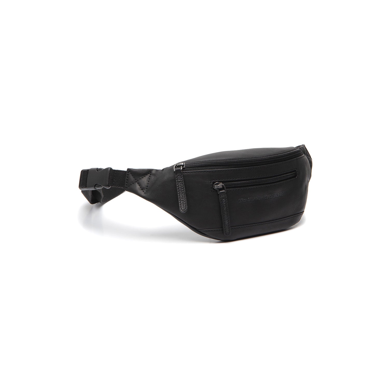 Black Leather Belt Bag Brana, front view