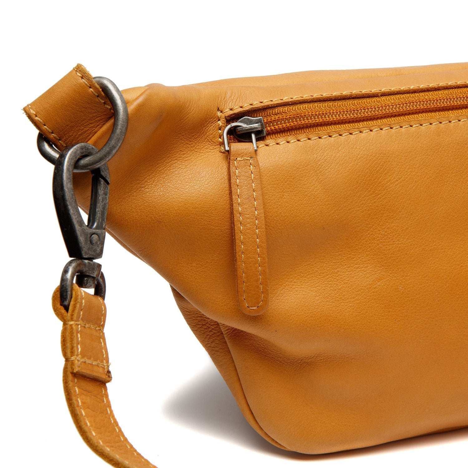 Ocher Yellow Leather Belt Bag Kruger, detail view 3