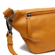 Ocher Yellow Leather Belt Bag Kruger, detail view 3