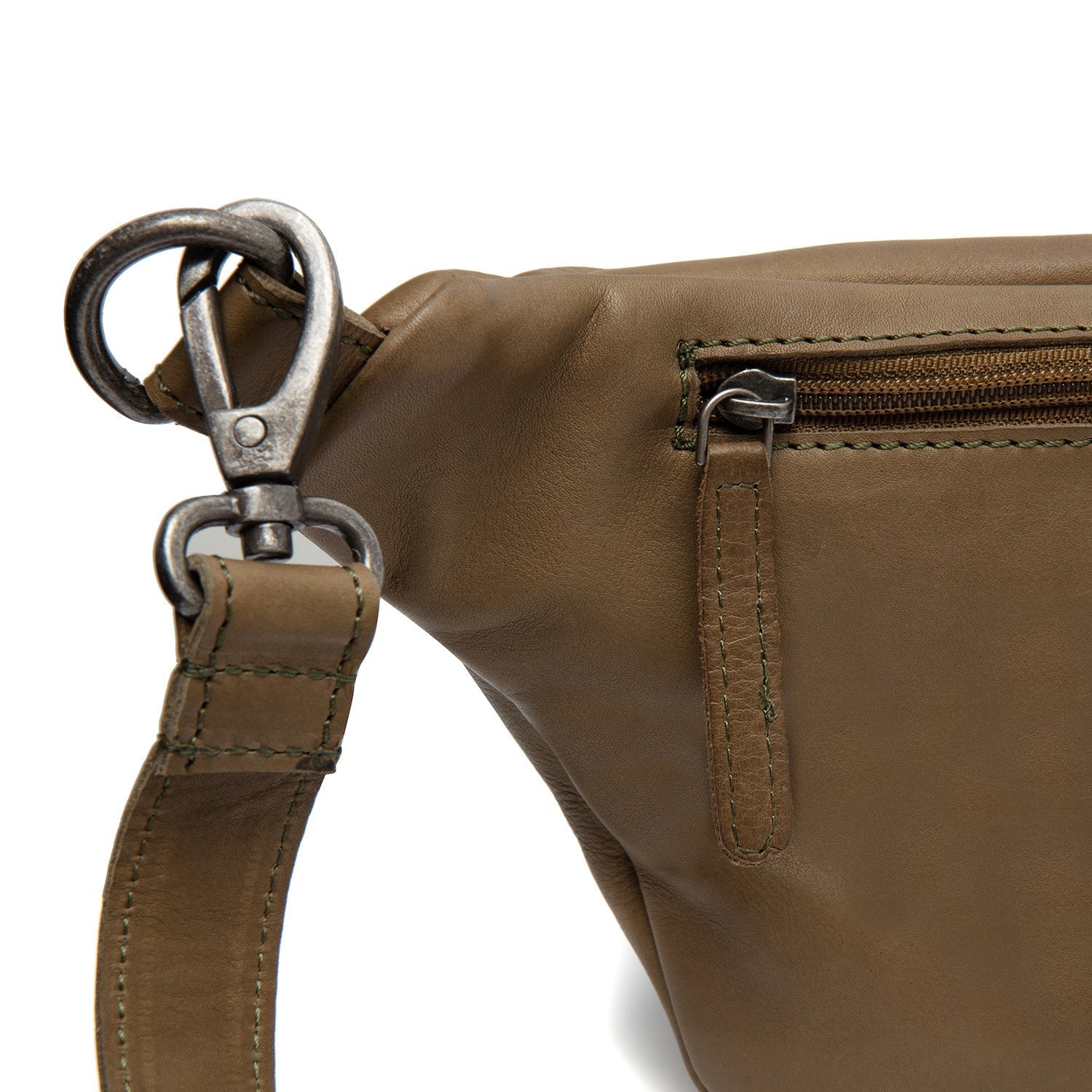 Olive Green Leather Belt Bag Kruger, detail view 3