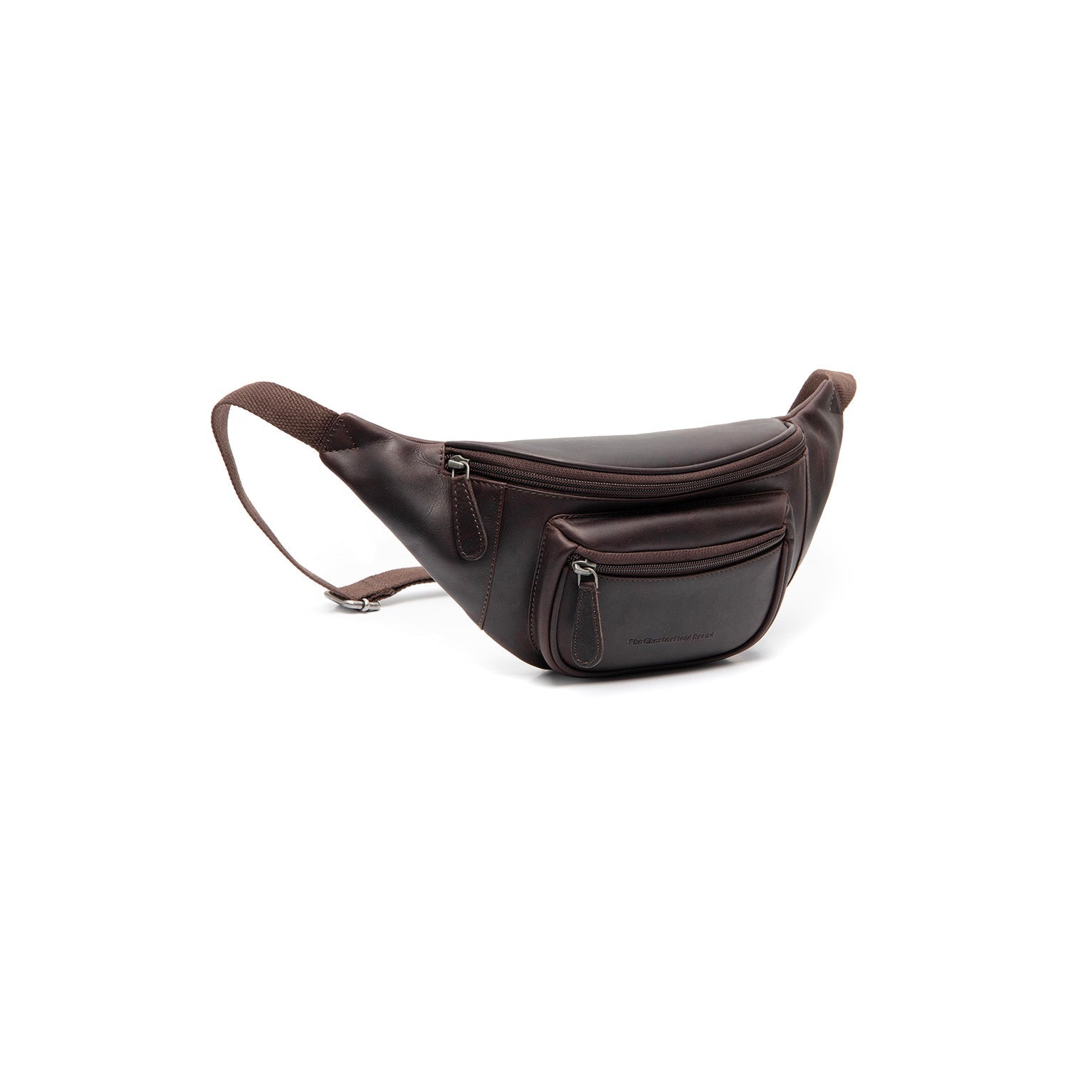 Brown Leather Belt Bag Vernio, front view
