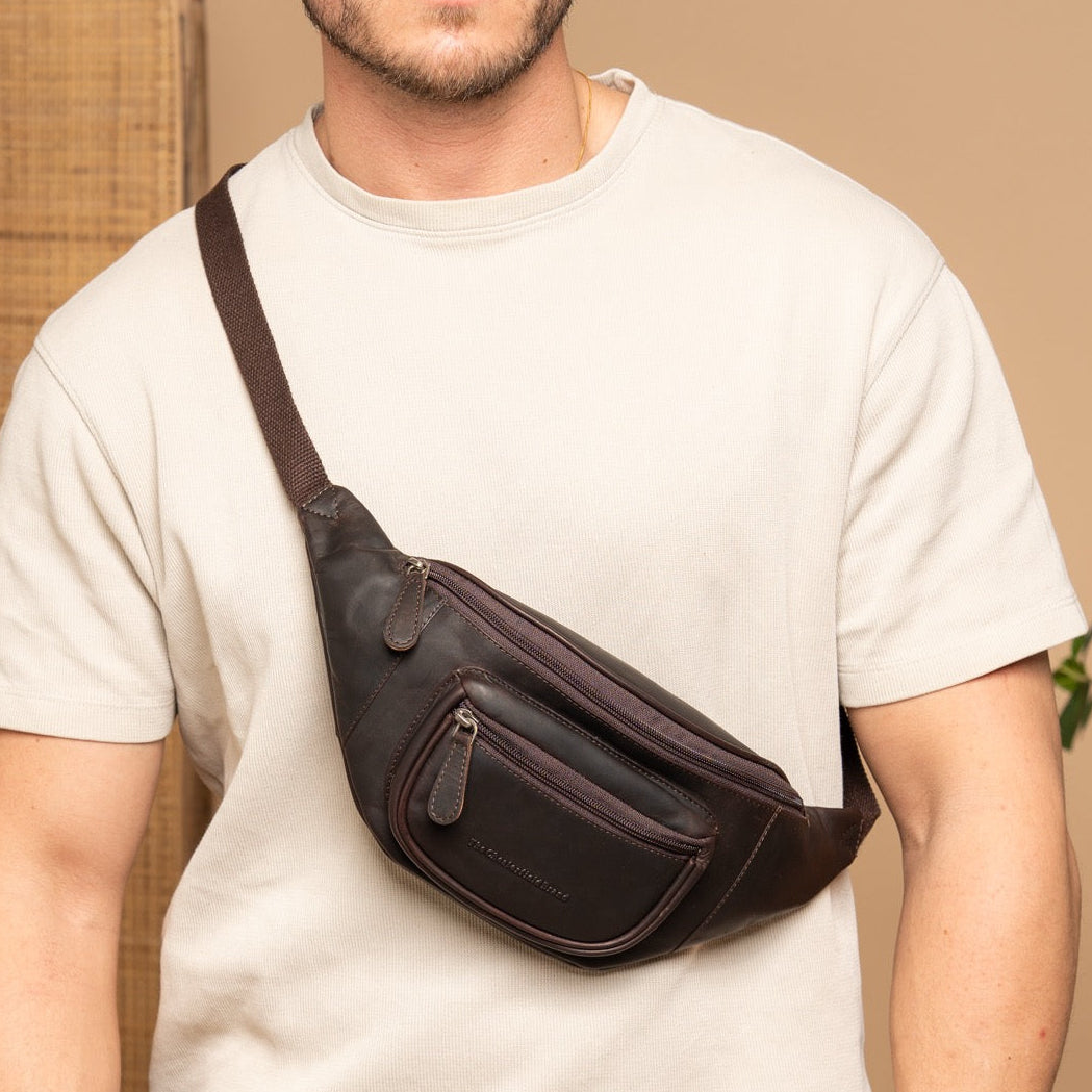 Brown Leather Belt Bag Vernio, product view 2