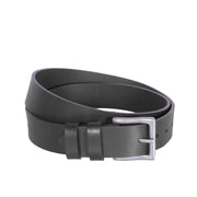 Black Leather Belt Brandon, front view