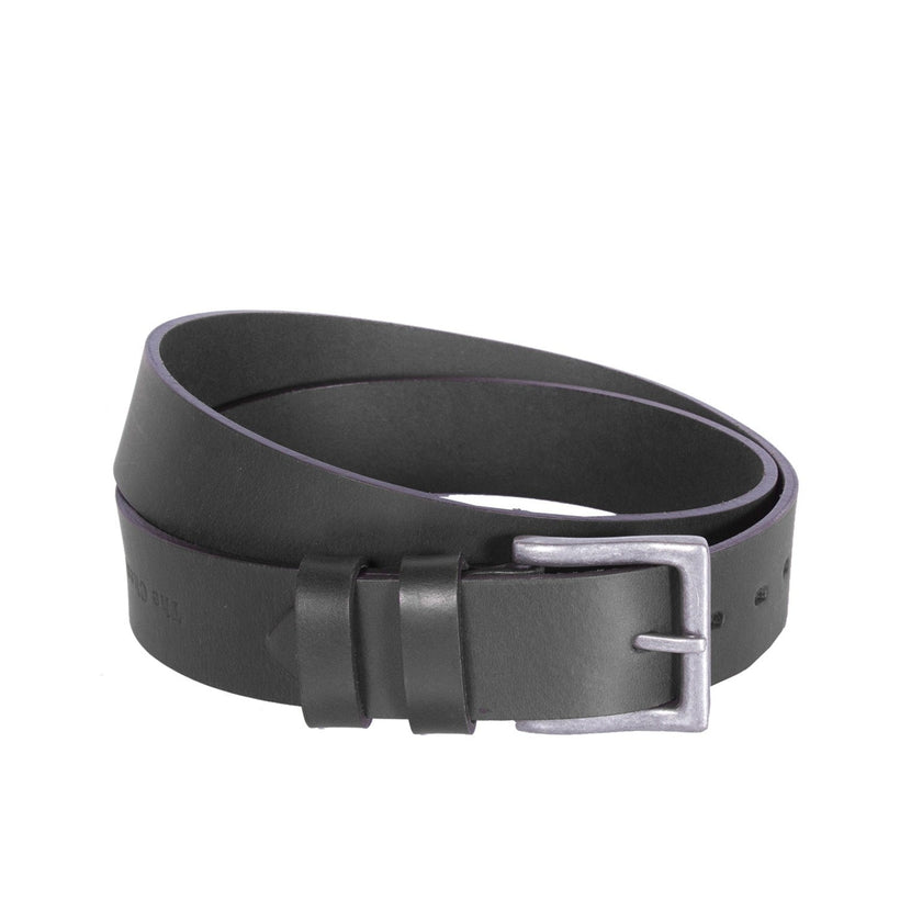 Black Leather Belt Brandon, front view