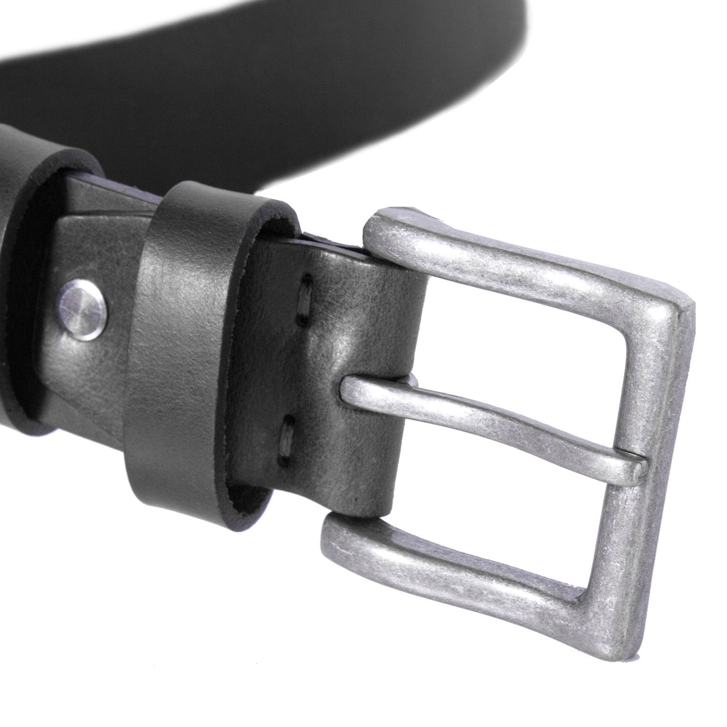Black Leather Belt Brandon, product view 2