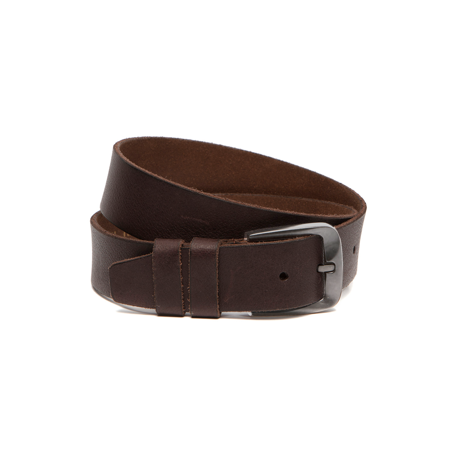 Brown Leather Belt Copper, front view