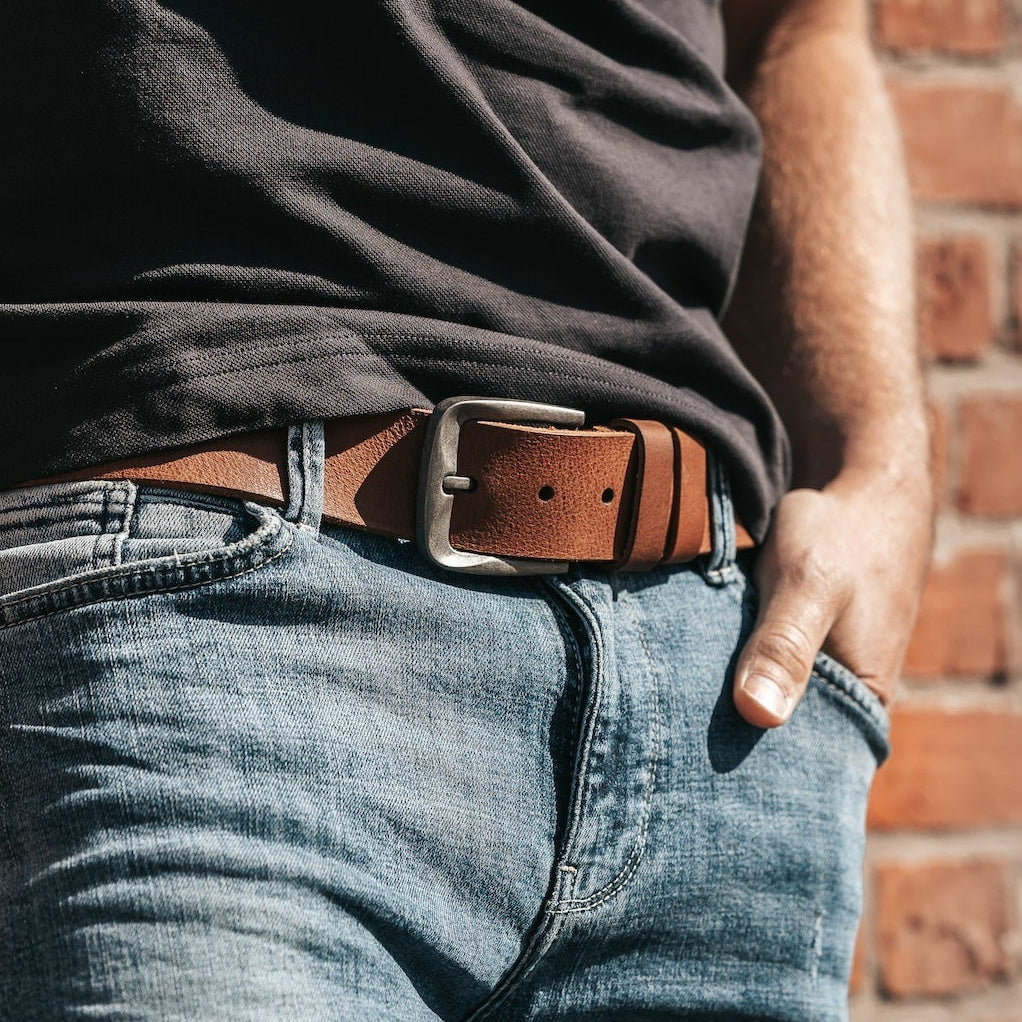 Cognac Leather Belt Copper, product view 2