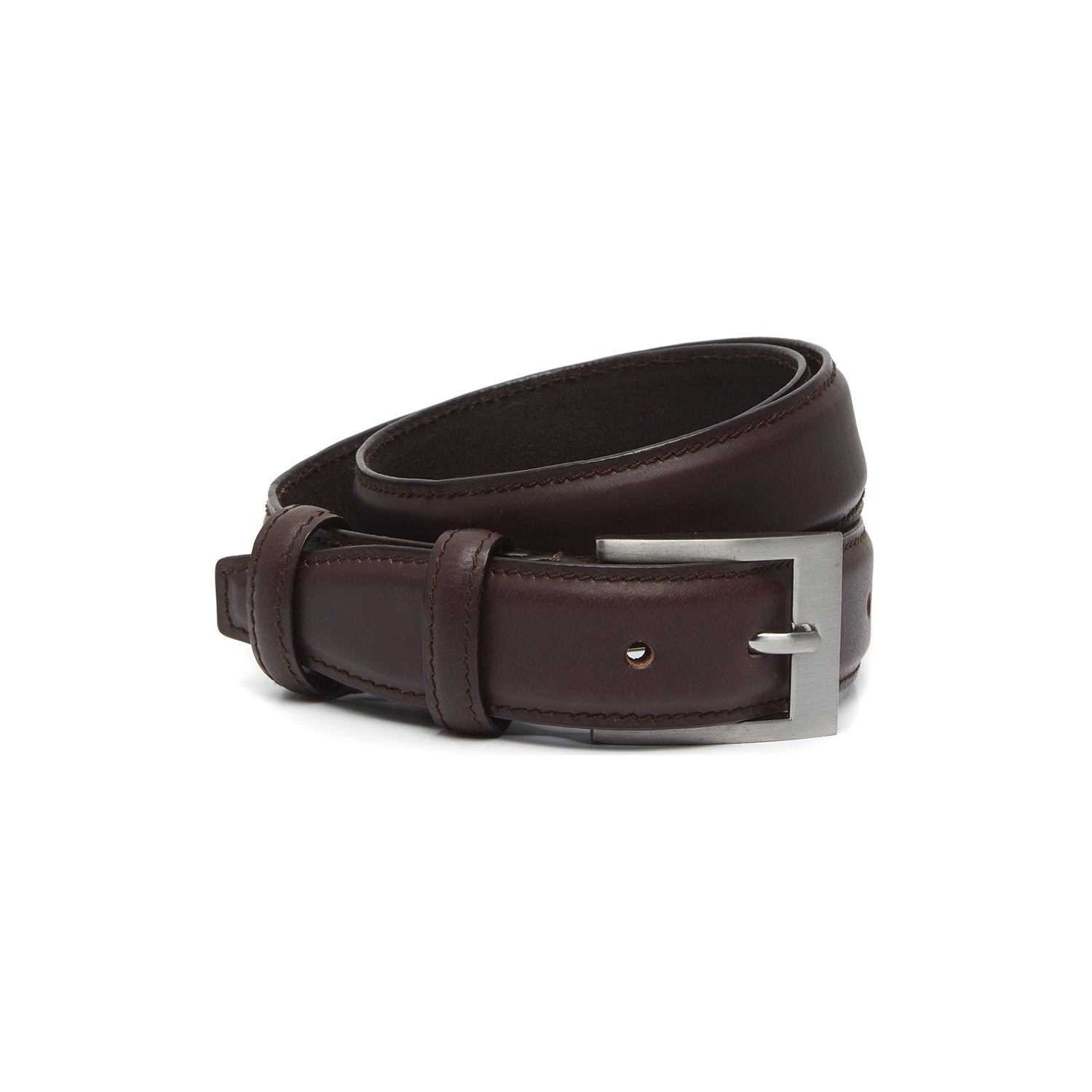 Brown Leather Belt Elliot, front view
