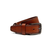 Cognac Leather Belt Manovo, front view