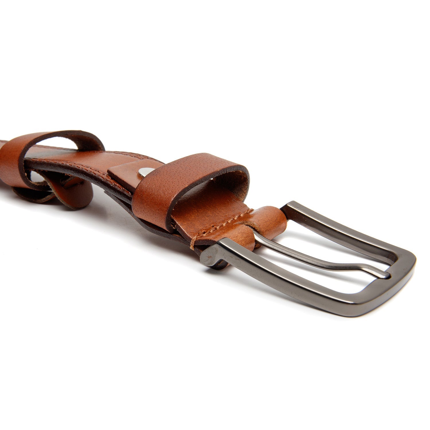 Cognac Leather Belt Manovo, product view 2