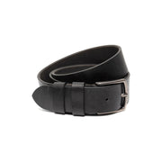 Black Leather Belt Morrison, front view
