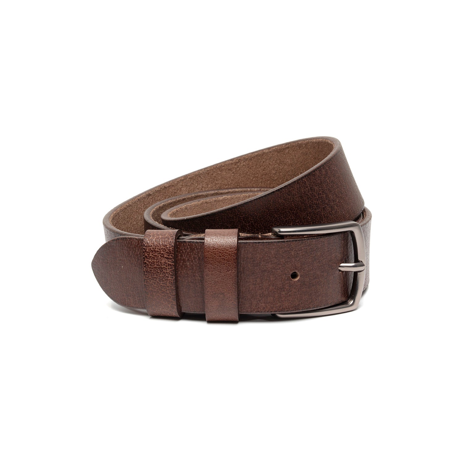 Brown Leather Belt Morrison, front view