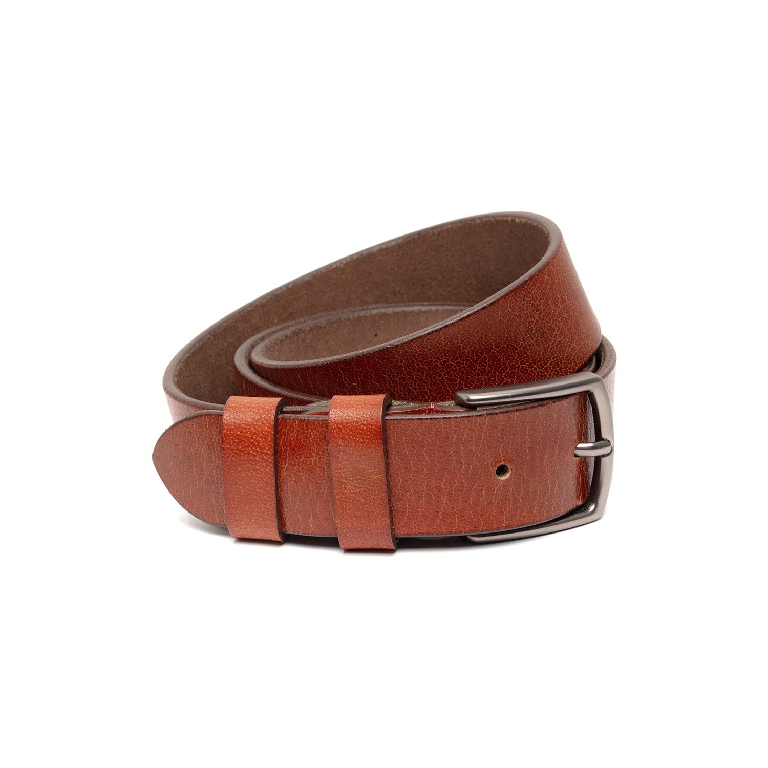 Cognac Leather Belt Morrison, front view