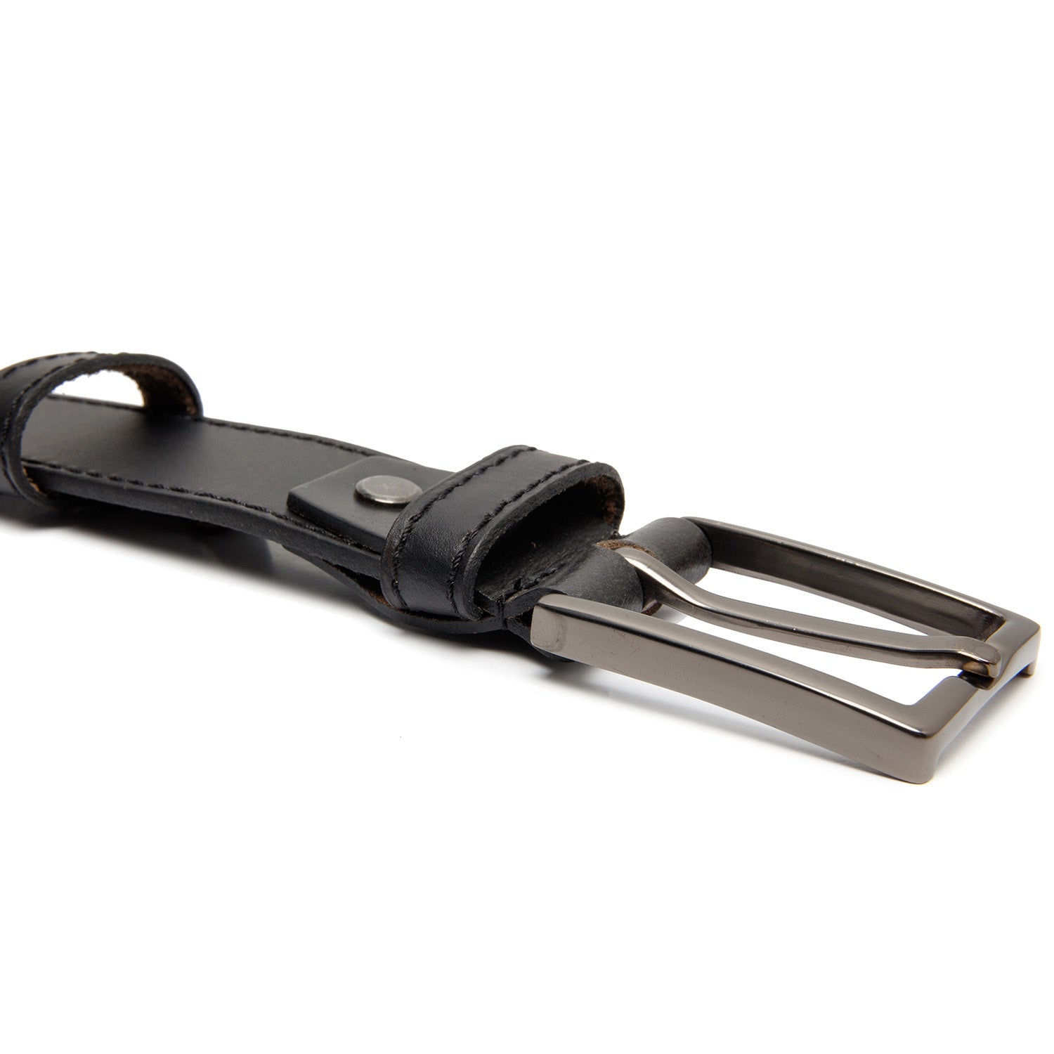 Black Leather Belt Tanaro, product view 2
