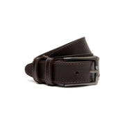 Brown Leather Belt Tanaro, front view