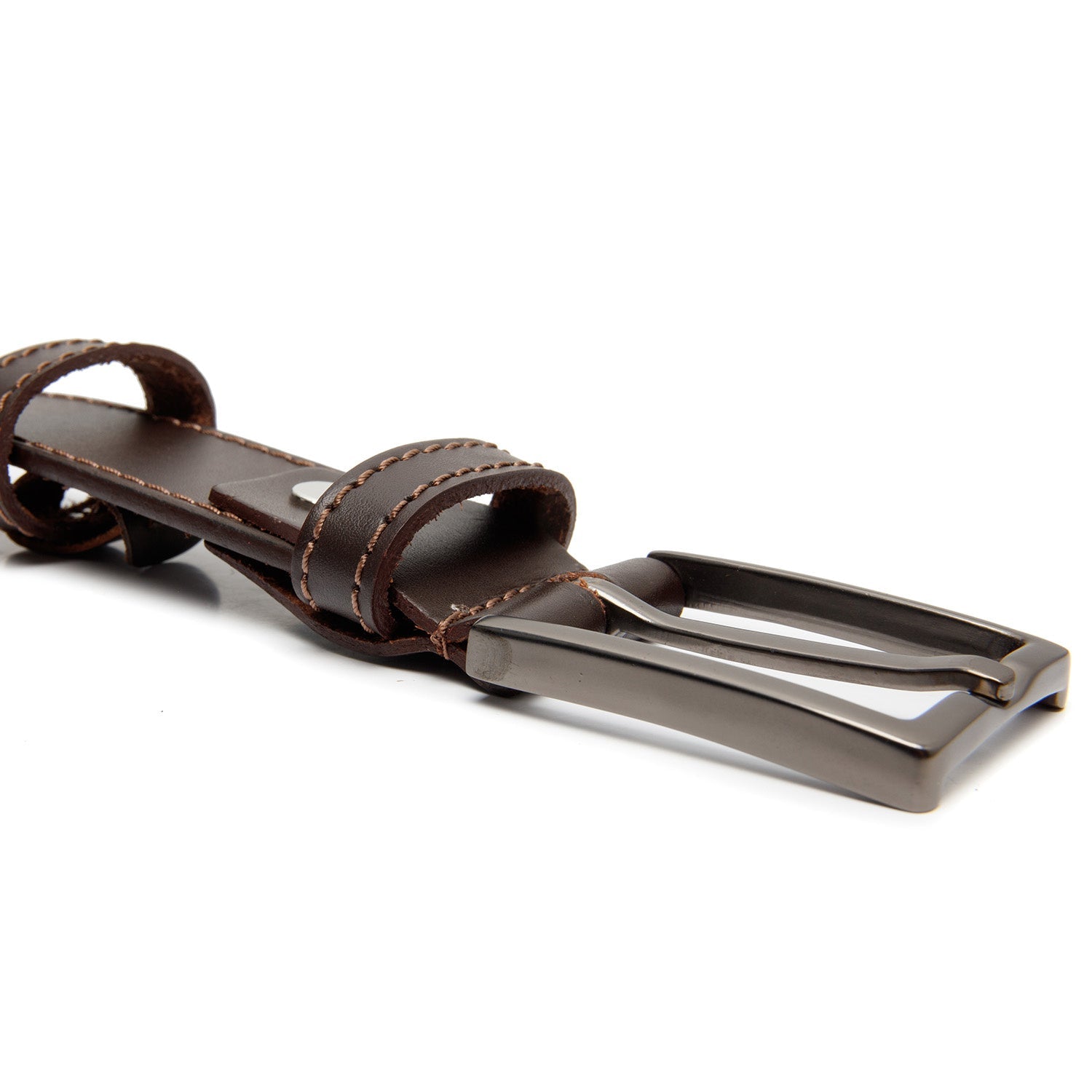 Brown Leather Belt Tanaro, product view 2
