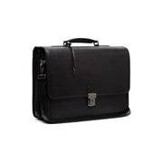 Black Leather Briefcase Glenwood, front view