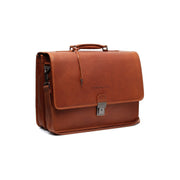 Cognac Leather Briefcase Glenwood, front view