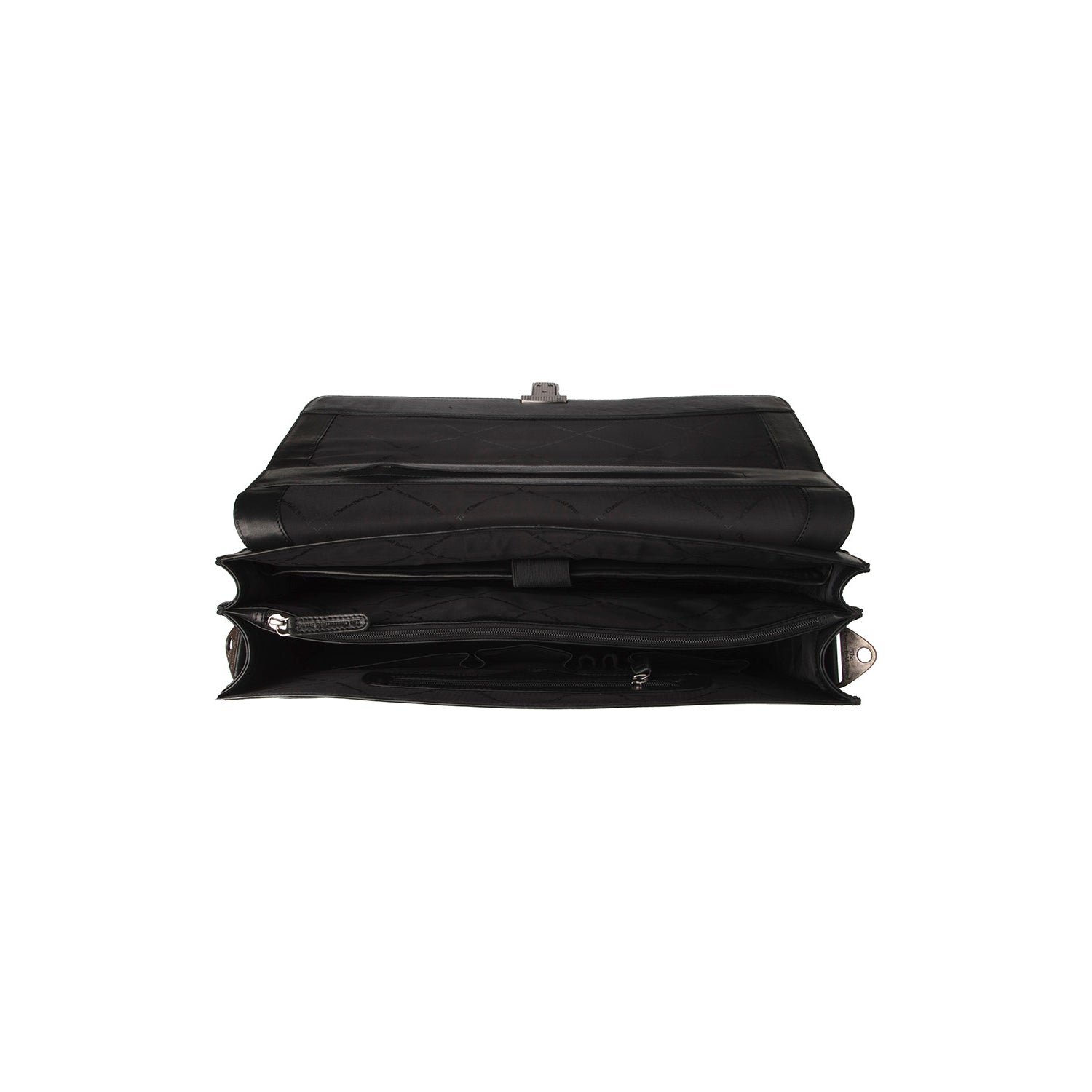 Black Leather Briefcase Salvatore, detail view 1