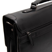 Black Leather Briefcase Salvatore, detail view 3