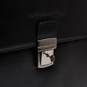 Black Leather Briefcase Salvatore, product view 2