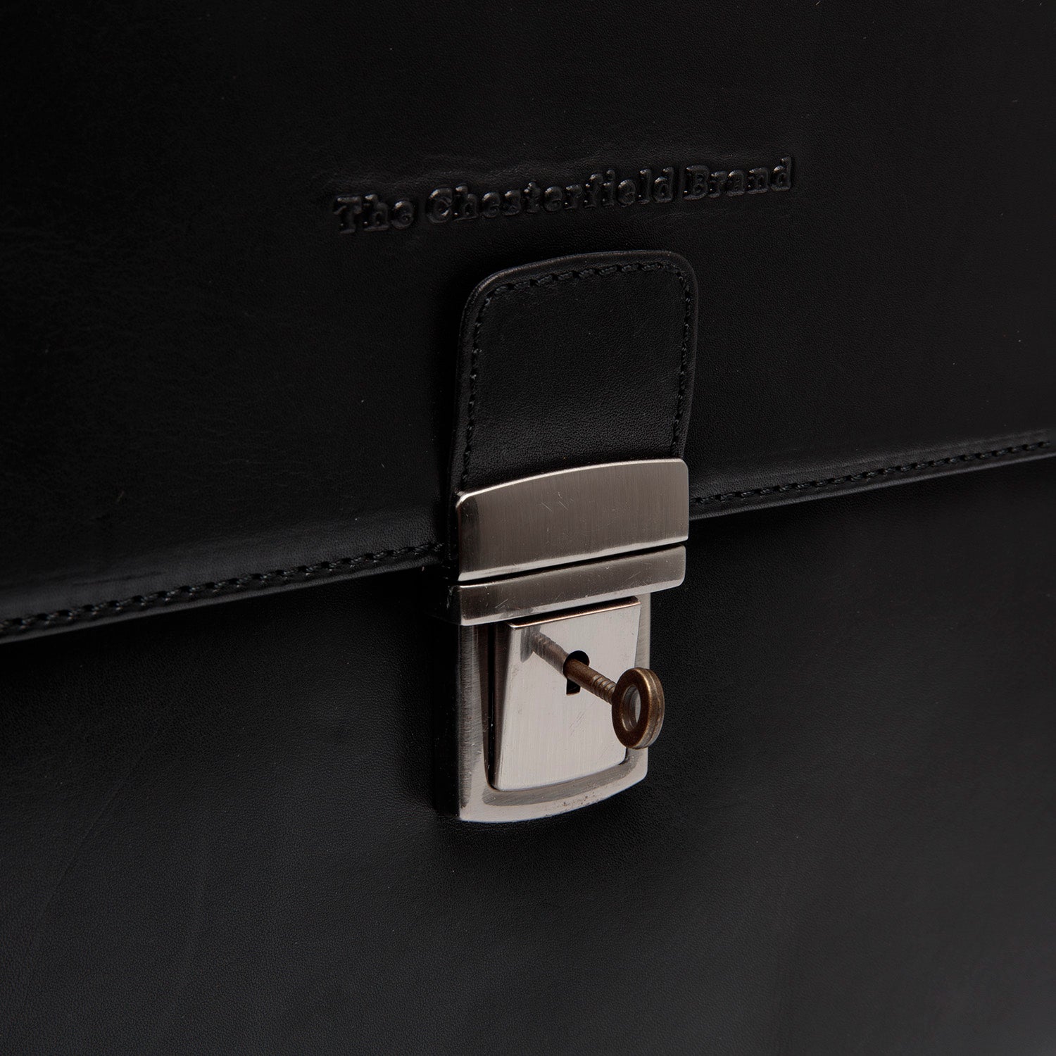 Black Leather Briefcase Salvatore, product view 2