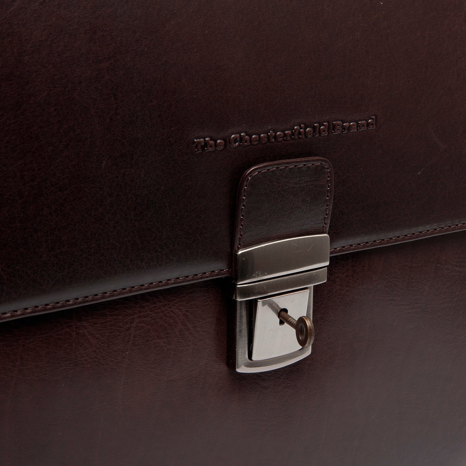 Brown Leather Briefcase Salvatore, detail view 1