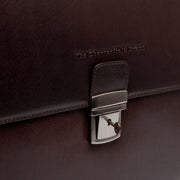 Brown Leather Briefcase Salvatore, detail view 1