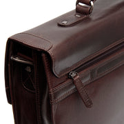 Brown Leather Briefcase Salvatore, detail view 5