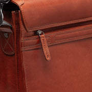 Cognac Leather Briefcase Salvatore, detail view 1