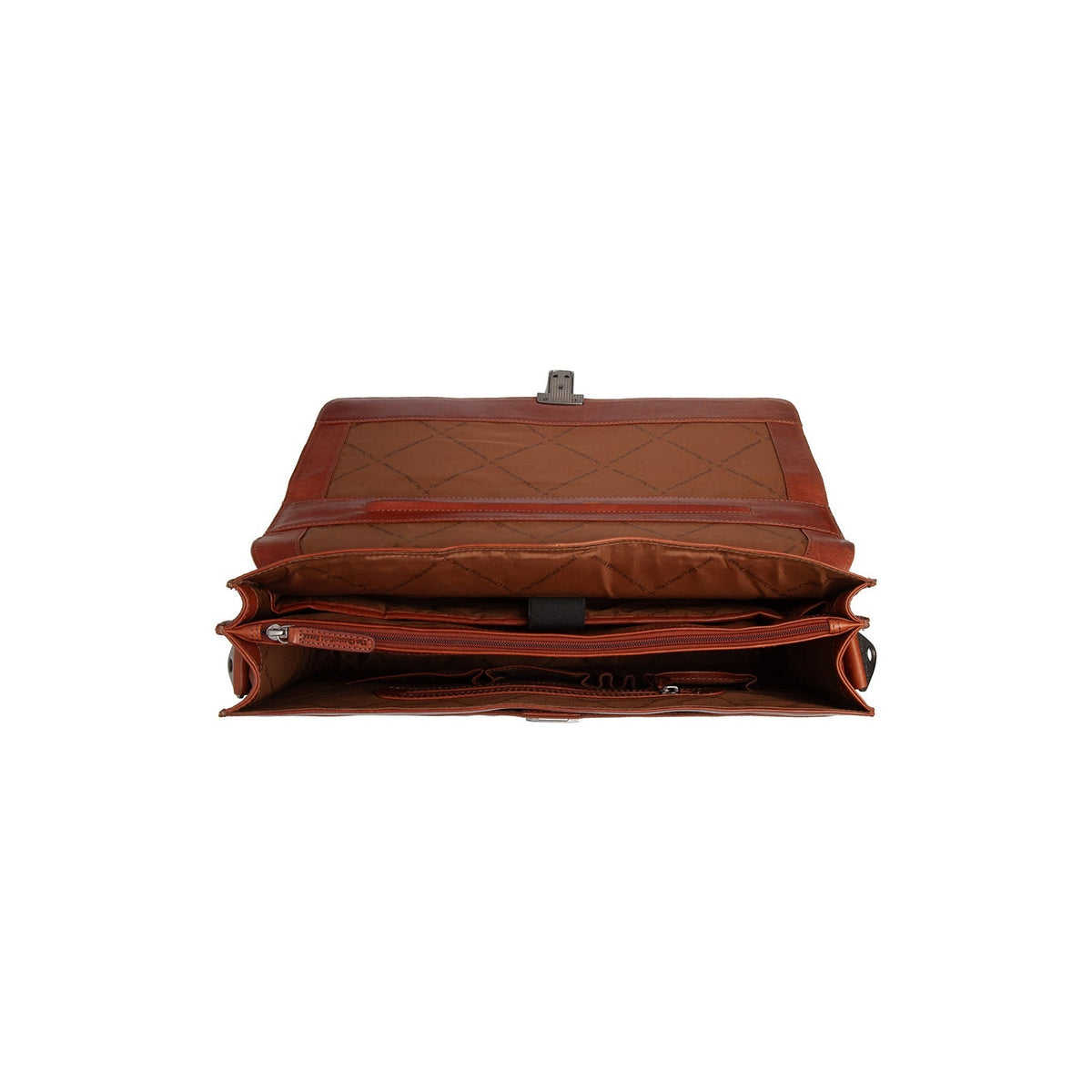 Cognac Leather Briefcase Salvatore, detail view 4