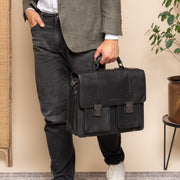 Black Leather Briefcase Springfield, detail view 1