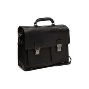 Black Leather Briefcase Springfield, front view