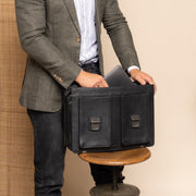 Black Leather Briefcase Springfield, product view 3