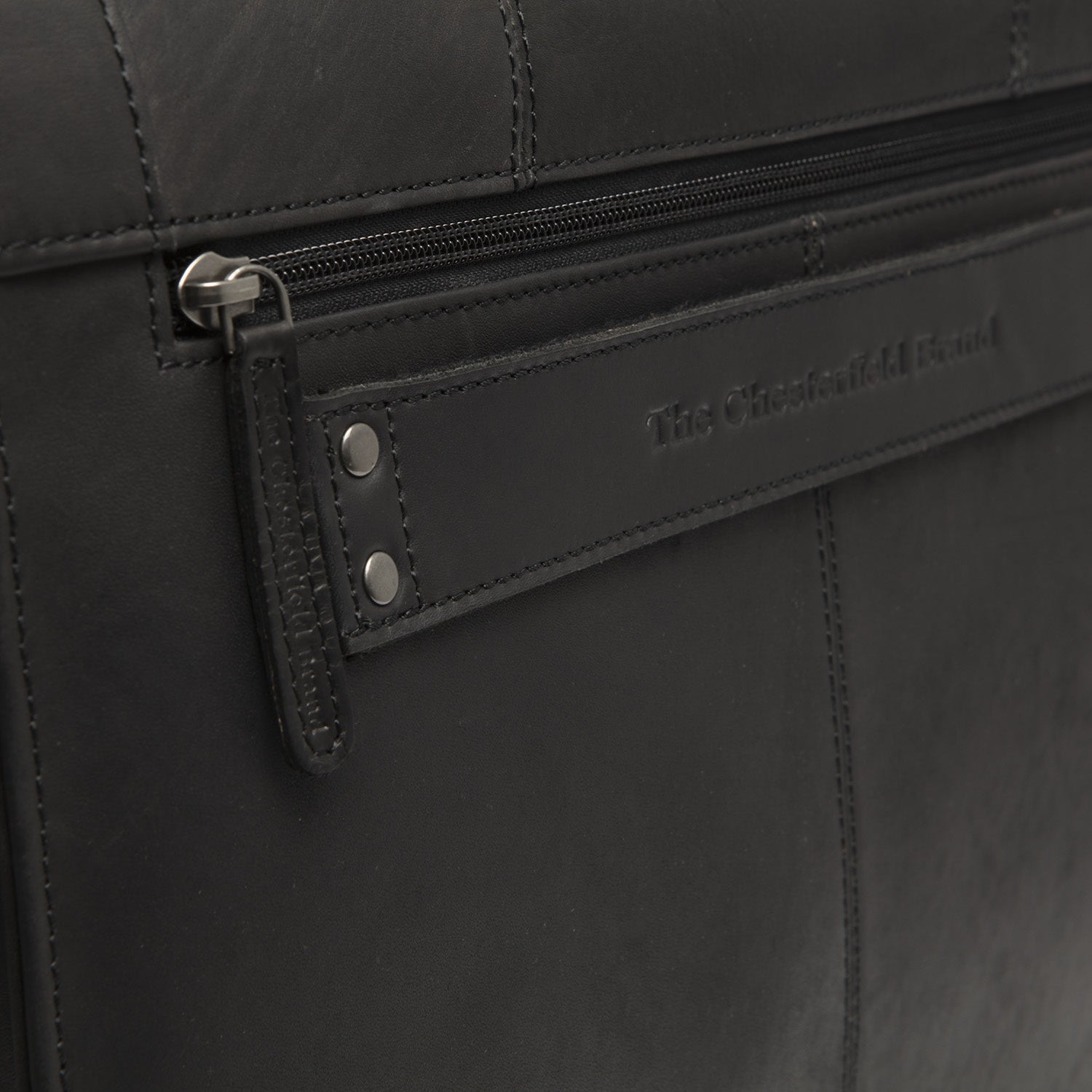 Black Leather Briefcase Stuttgart, detail view 3